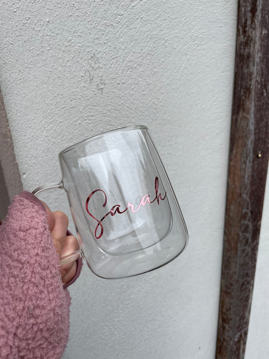 Custom Double walled coffee glass